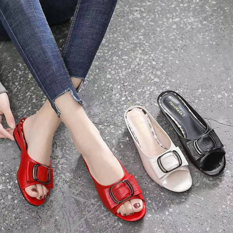【50% OFF】【35-41】2024 Papuci plat de îmbrăcăminte exterioară versatilă