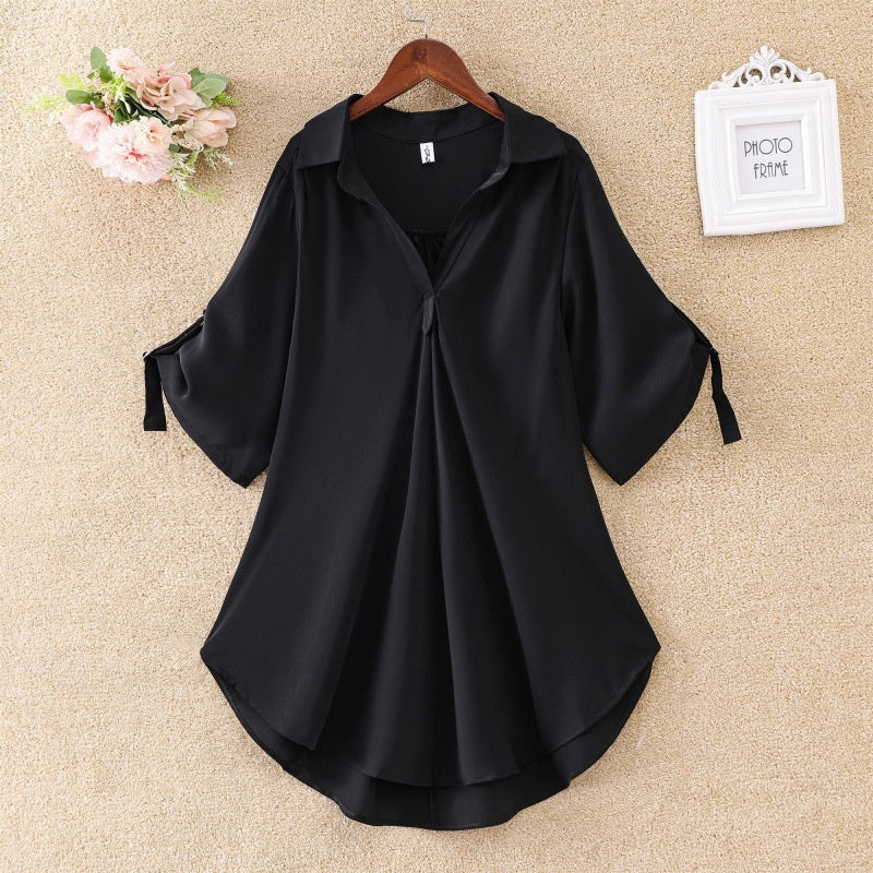 💗【50%OFF】💗【S-4XL】2024 Cămașă largi de mărime mare pentru femei, de culoare uni