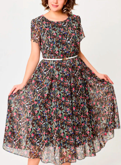 【S - 5XL】Rochie vintage imprimata eleganta