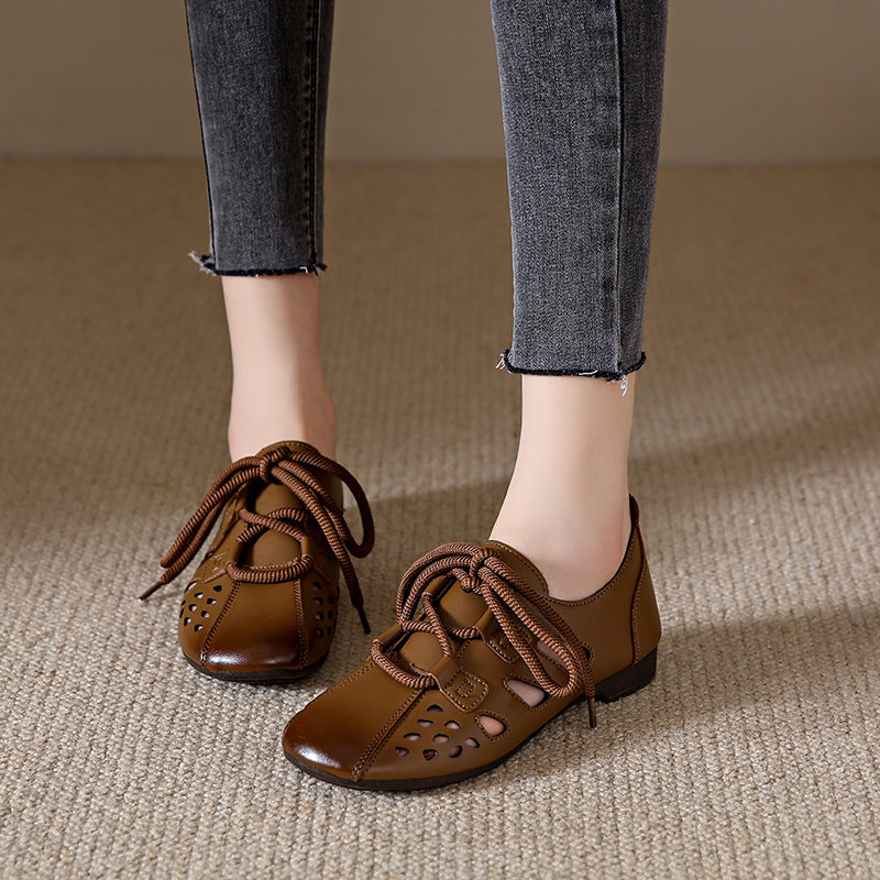 【36-41】Sandale cu talpă moale cu goluri de modă retro