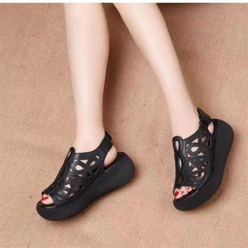 🎀【35-41】Sandale cu talpă groasă cu design retro gol