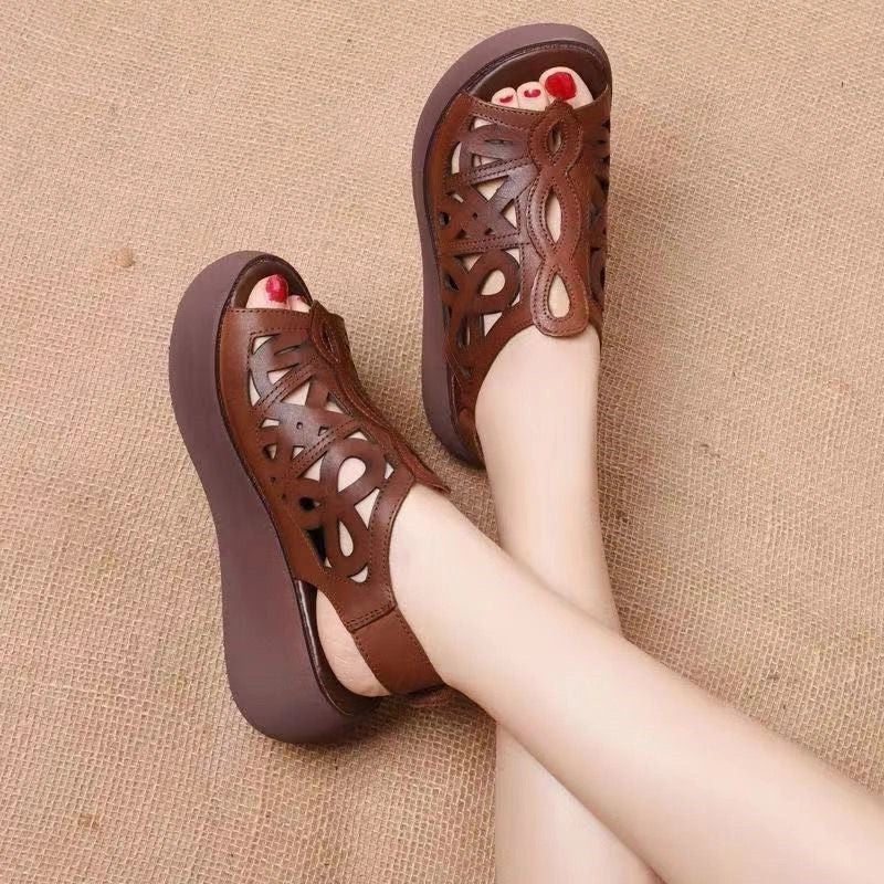 🎀【35-41】Sandale cu talpă groasă cu design retro gol