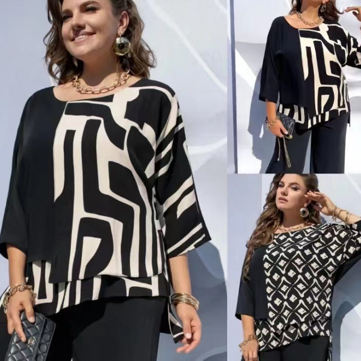【S-5XL】❤️2024 Noua cămașă elegantă pentru femei cu un decolteu rotund
