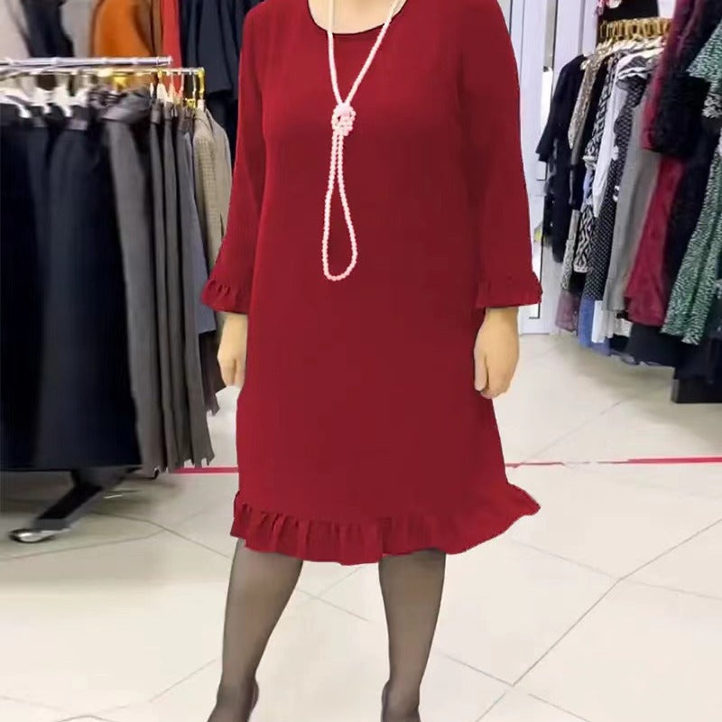 【S-3XL】 Noua rochie eleganta de culoare solida