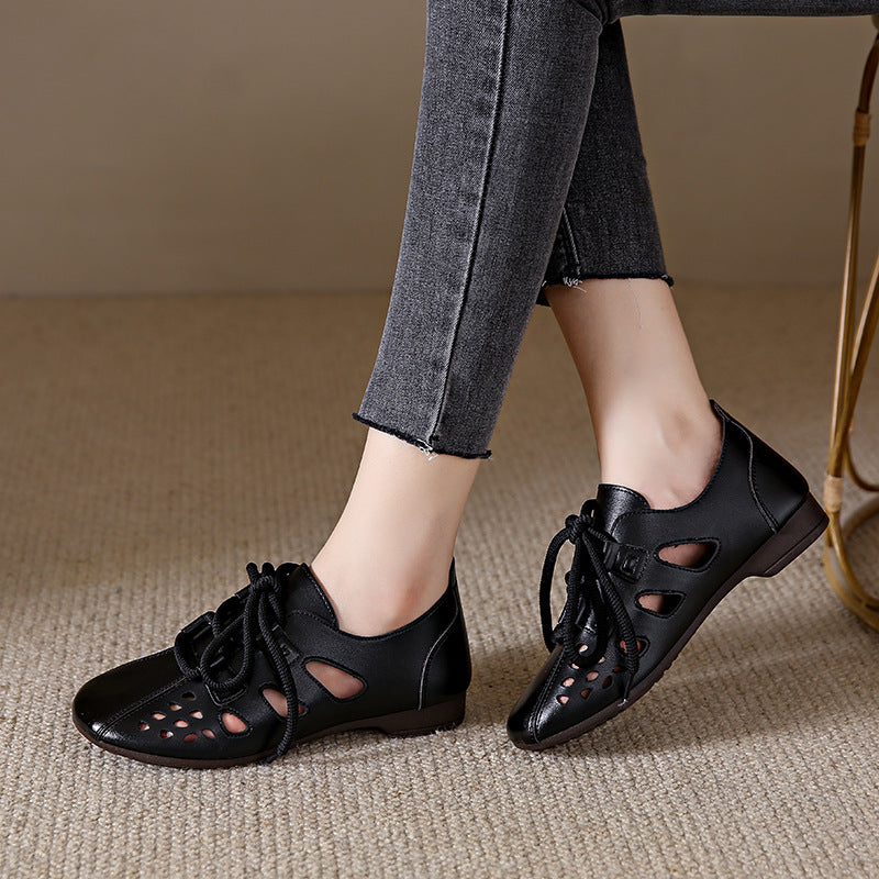 【36-41】Sandale cu talpă moale cu goluri de modă retro