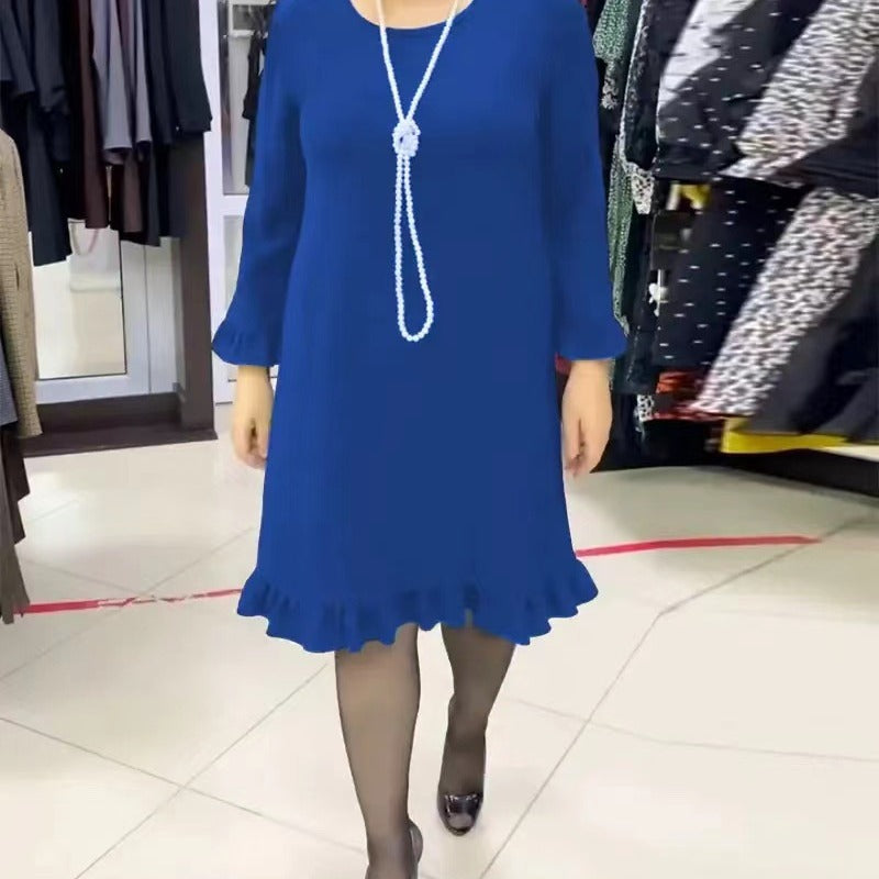 【S-3XL】 Noua rochie eleganta de culoare solida