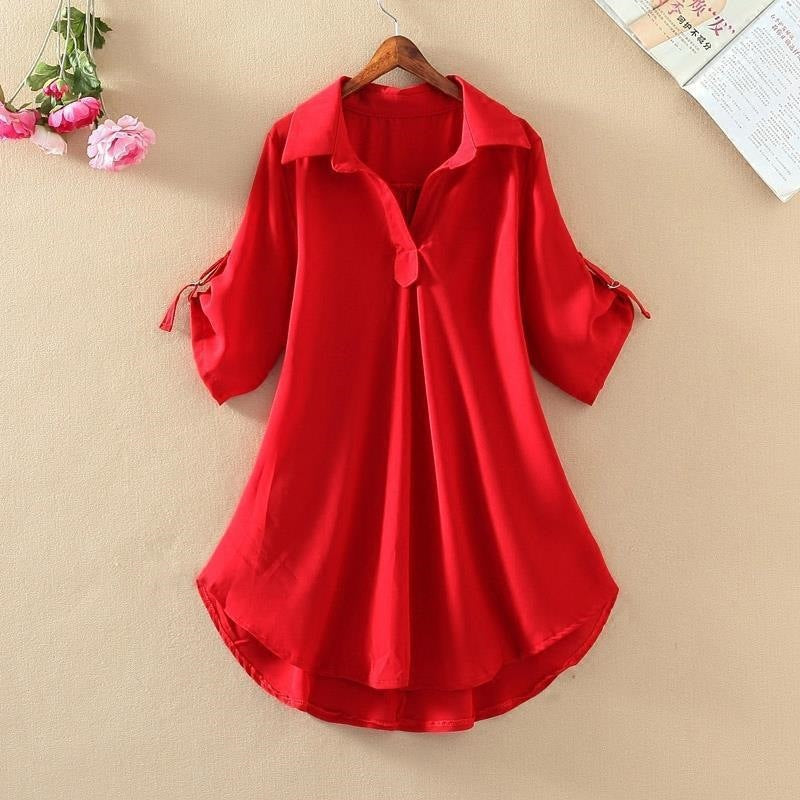 💗【50%OFF】💗【S-4XL】2024 Cămașă largi de mărime mare pentru femei, de culoare uni