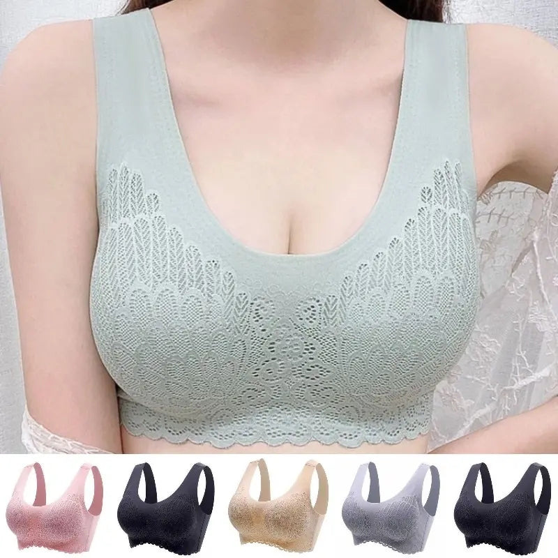 👙【Set de 6 piese】Nou și îmbunătățit confortabil plus dimensiunea sutien de dantelă (reducere de 49%)