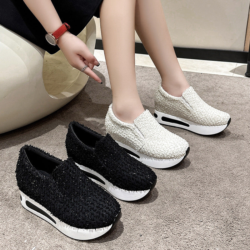 【35-42】Adidași noi, cu talpă groasă, cu vârf rotund