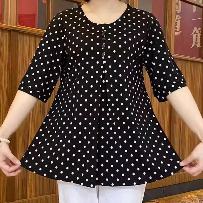 【Cumpărați 1 obțineți 1 gratuit】【50-100kg】Top de damă cu buline cu gât