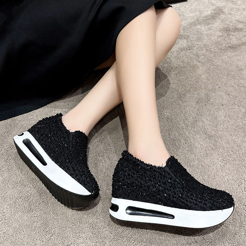 【35-42】Adidași noi, cu talpă groasă, cu vârf rotund