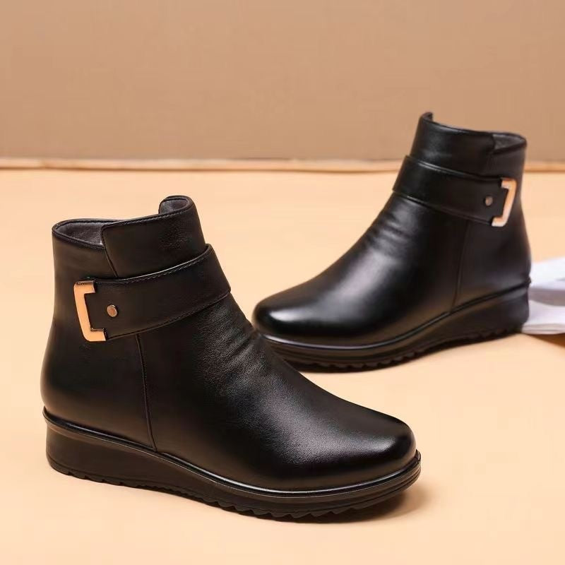 Iarna 2023 Nouă botine plate îngroșate, căptușite cu polar