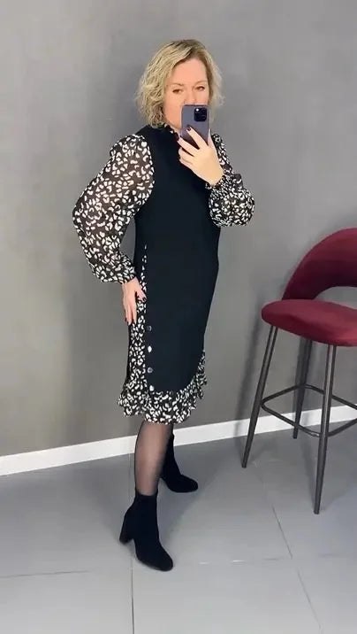 🥰【S-3XL】Noua rochie florala la moda de iarna, confortabila si calda