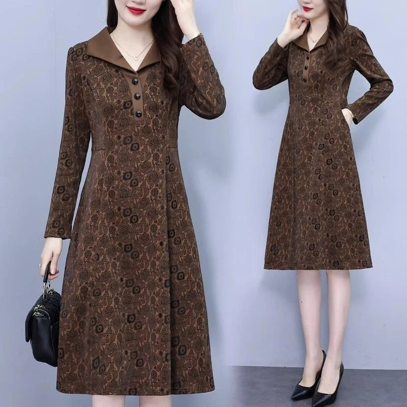 【M-5XL】Slim elegant imprimat rochie de moda