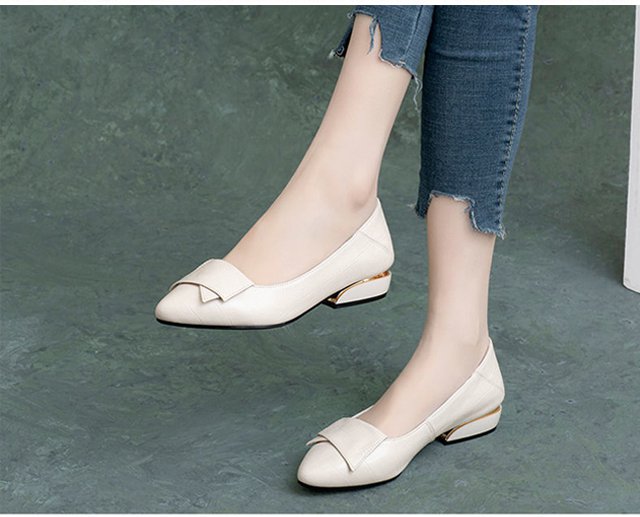 【35-40】Pantofi din piele noi talpa plată antiderapantă, confortabili și respirabili