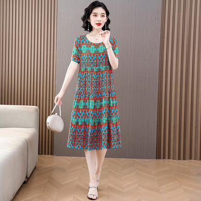 【XL-5XL】2024 noua rochie florala de marime mari de vara