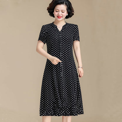 【L - 5XL】Rochie cu imprimeu buline