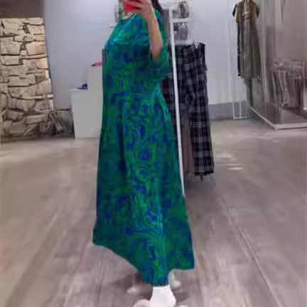 【S-3XL】2024 primavara si vara noua rochie dama cu imprimeu din bumbac pur