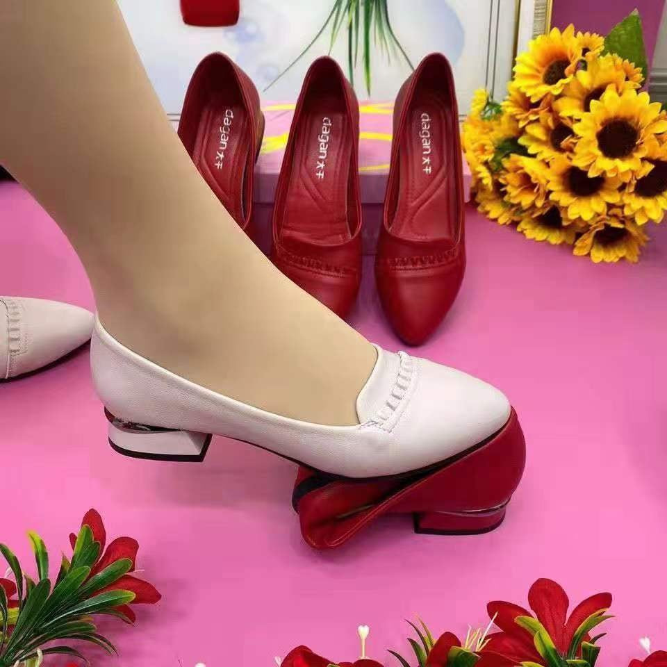 【35-40】Pantofi de damă cu vârf rotund din piele naturală cu talpă moale