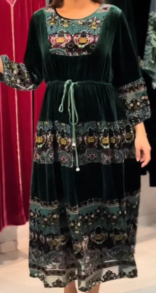 🔥🥰2024 noua rochie din catifea din dantela de toamna iarna pentru femei