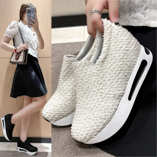 【35-42】Adidași noi, cu talpă groasă, cu vârf rotund