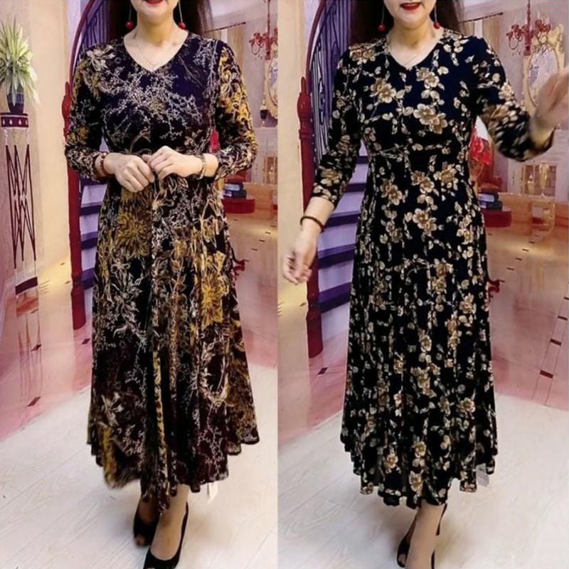 🥰【S-5XL】Rochie florală cu decolteu în V cu talie subțire în talie