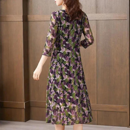 【M - 4XL】Rochie la modă cu imprimeu cu decolteu în V