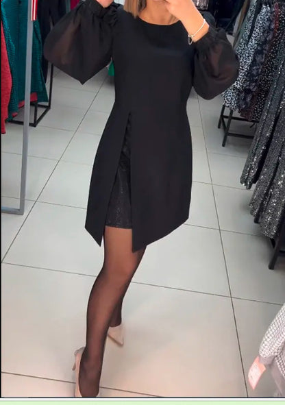 😍🎉Rochie frantuzeasca retro cu decolteu rotund cu maneci bufante, 2024 rochie cu talie cu temperament nou