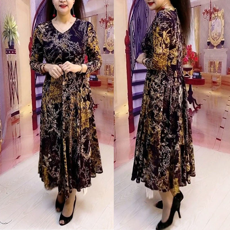 🥰【S-5XL】Rochie florală cu decolteu în V cu talie subțire în talie